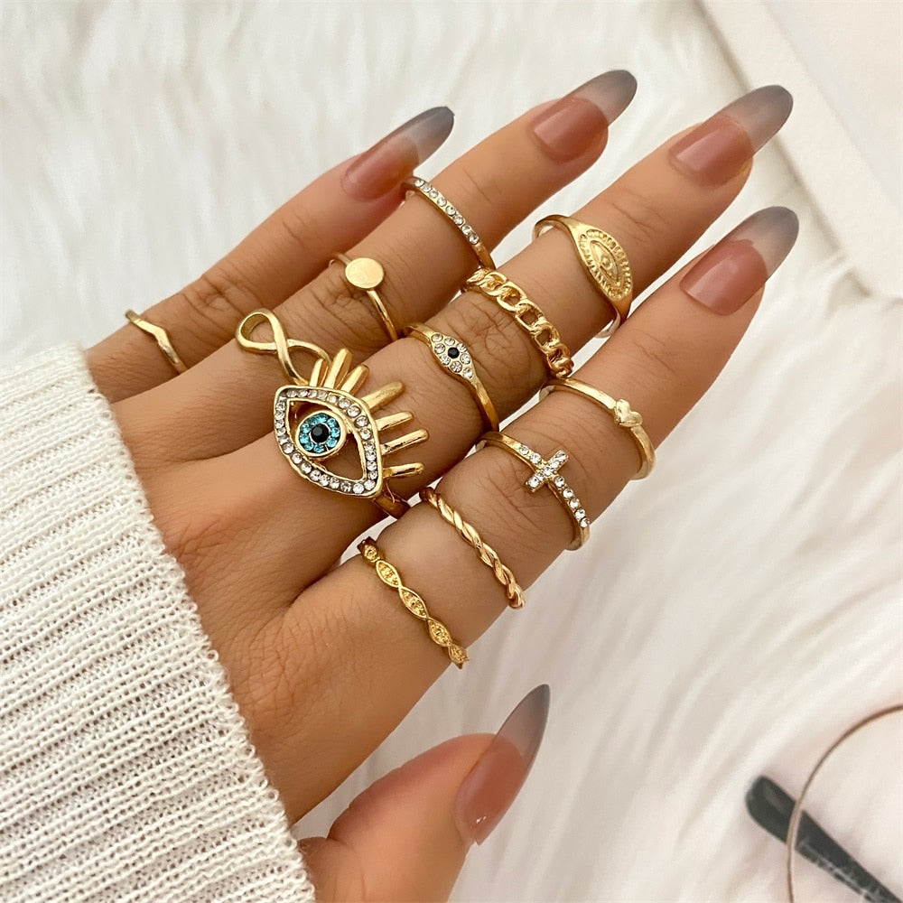 Conjunto de Anéis Ouro 18k Elos do Infinito - Várias opções - ICE BRO JOIAS