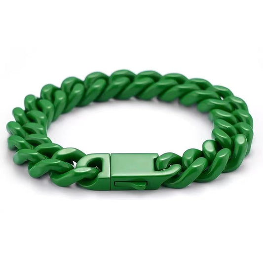 Pulseira Colorida 13mm Cuban Premium - Não é acrílico - 20cm - Peça Premium (resistente à água) - ICE BRO JOIAS