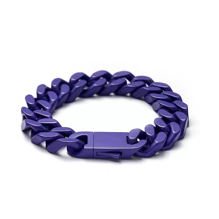 Pulseira Colorida 13mm Cuban Premium - Não é acrílico - 20cm - Peça Premium (resistente à água) - ICE BRO JOIAS