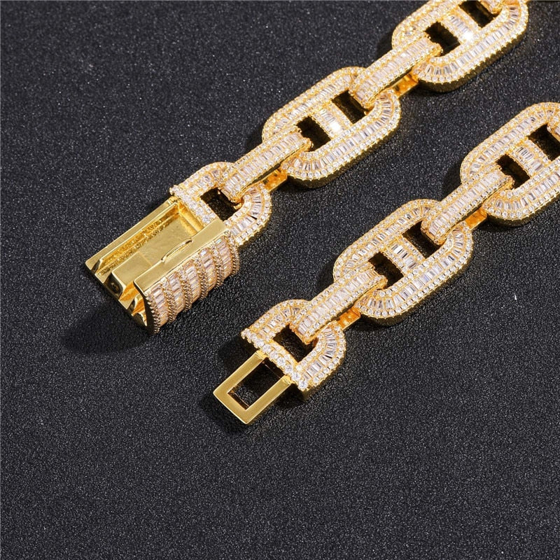 Pulseira Baguette 15mm - Peça Premium (resistente à água) - ICE BRO JOIAS