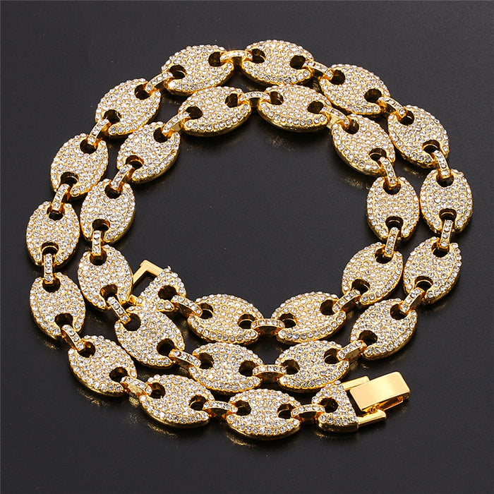 Corrente Elos 13mm Cravejada ICE com Pulseira de Brinde - ICE BRO JOIAS