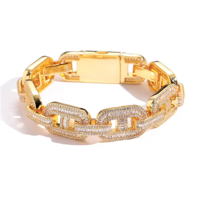 Pulseira Baguette 15mm - Peça Premium (resistente à água) - ICE BRO JOIAS