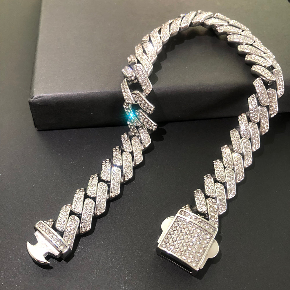Pulseira Prong 12mm, aço inoxidável, Linha Premium 1 ano de garantia - ICE BRO JOIAS