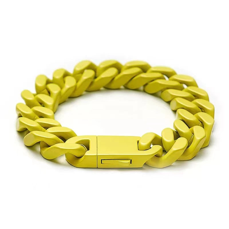 Pulseira Colorida 13mm Cuban Premium - Não é acrílico - 20cm - Peça Premium (resistente à água) - ICE BRO JOIAS