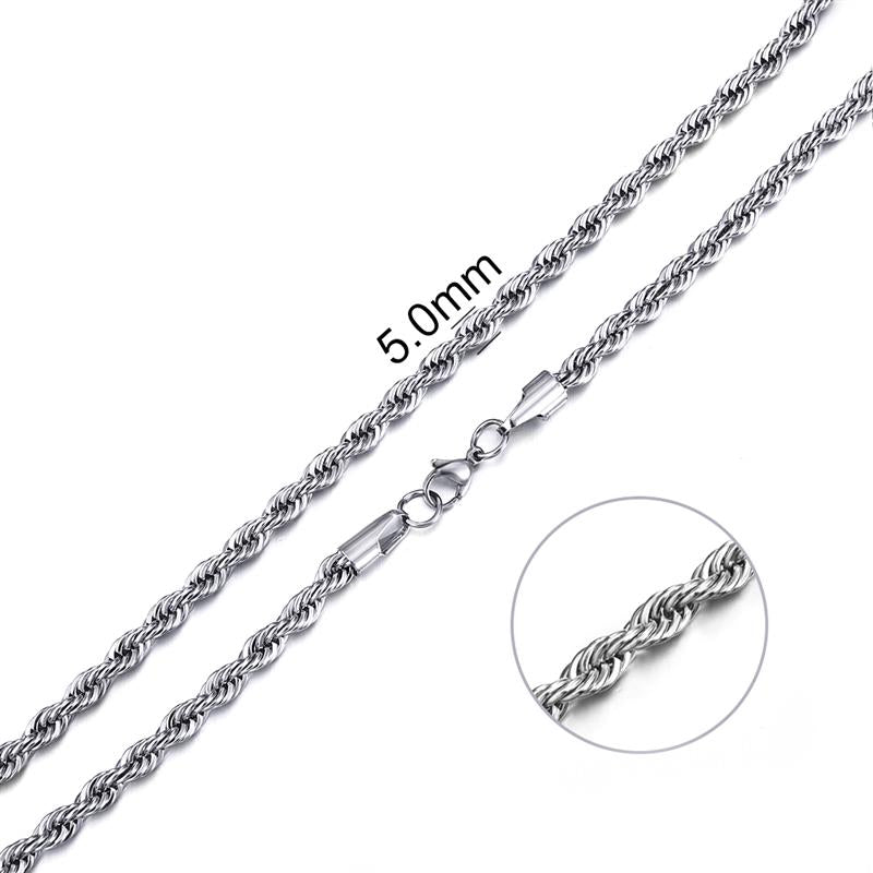 Corrente Rope ICE 2/3/4/5/6mm - Peça Premium (resistente à água) - ICE BRO JOIAS