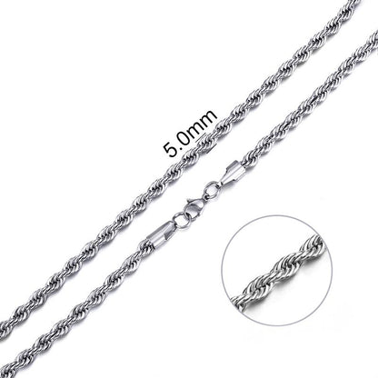 Corrente Rope ICE 2/3/4/5/6mm - Peça Premium (resistente à água) - ICE BRO JOIAS