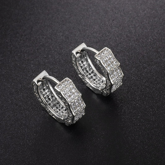 Par de Brincos Ice - banho a 10 milésimos de ouro ou prata, cravejados a mão. - ICE BRO JOIAS