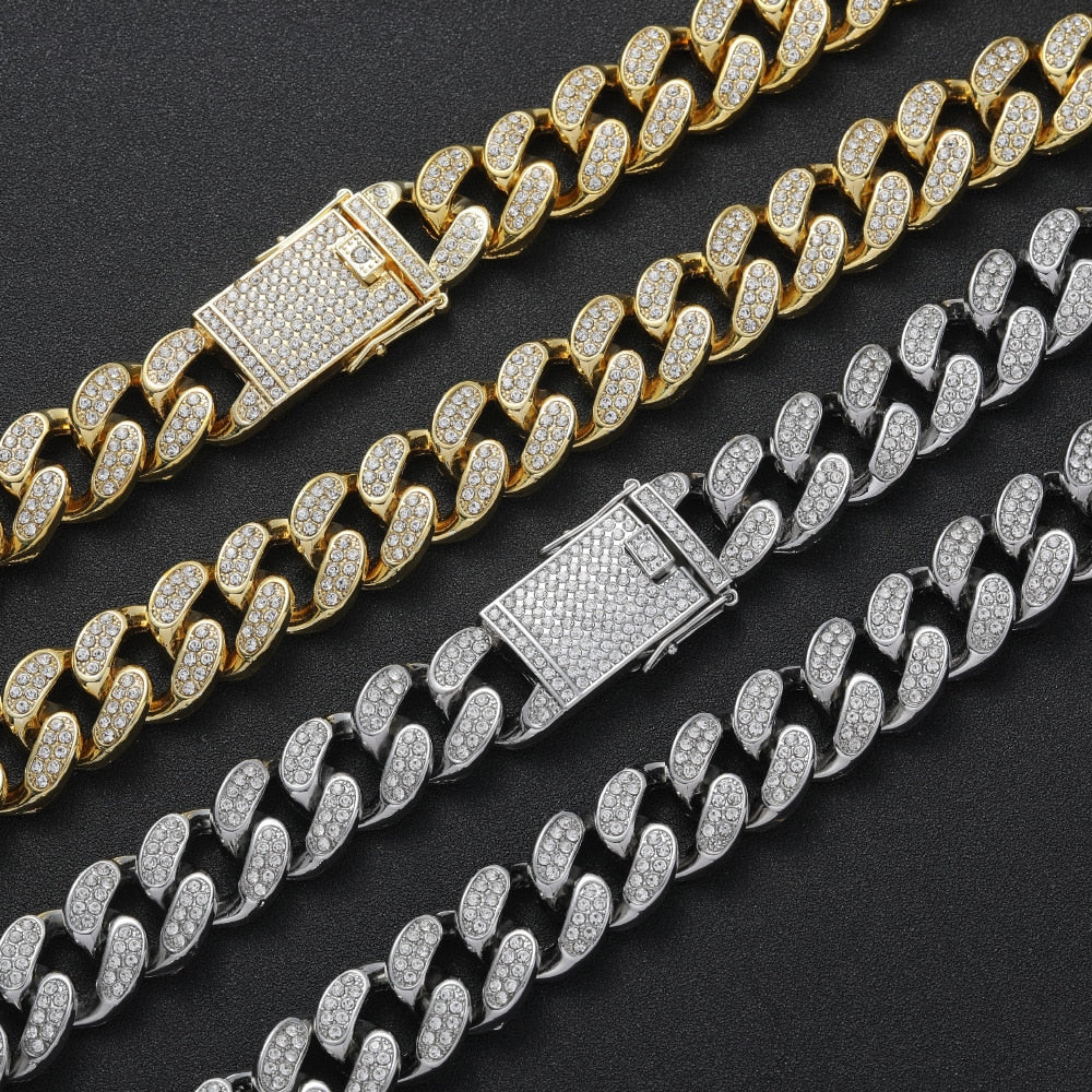 Corrente Cuban 20mm Cravejada ICE - 2 fileiras - ICE BRO JOIAS