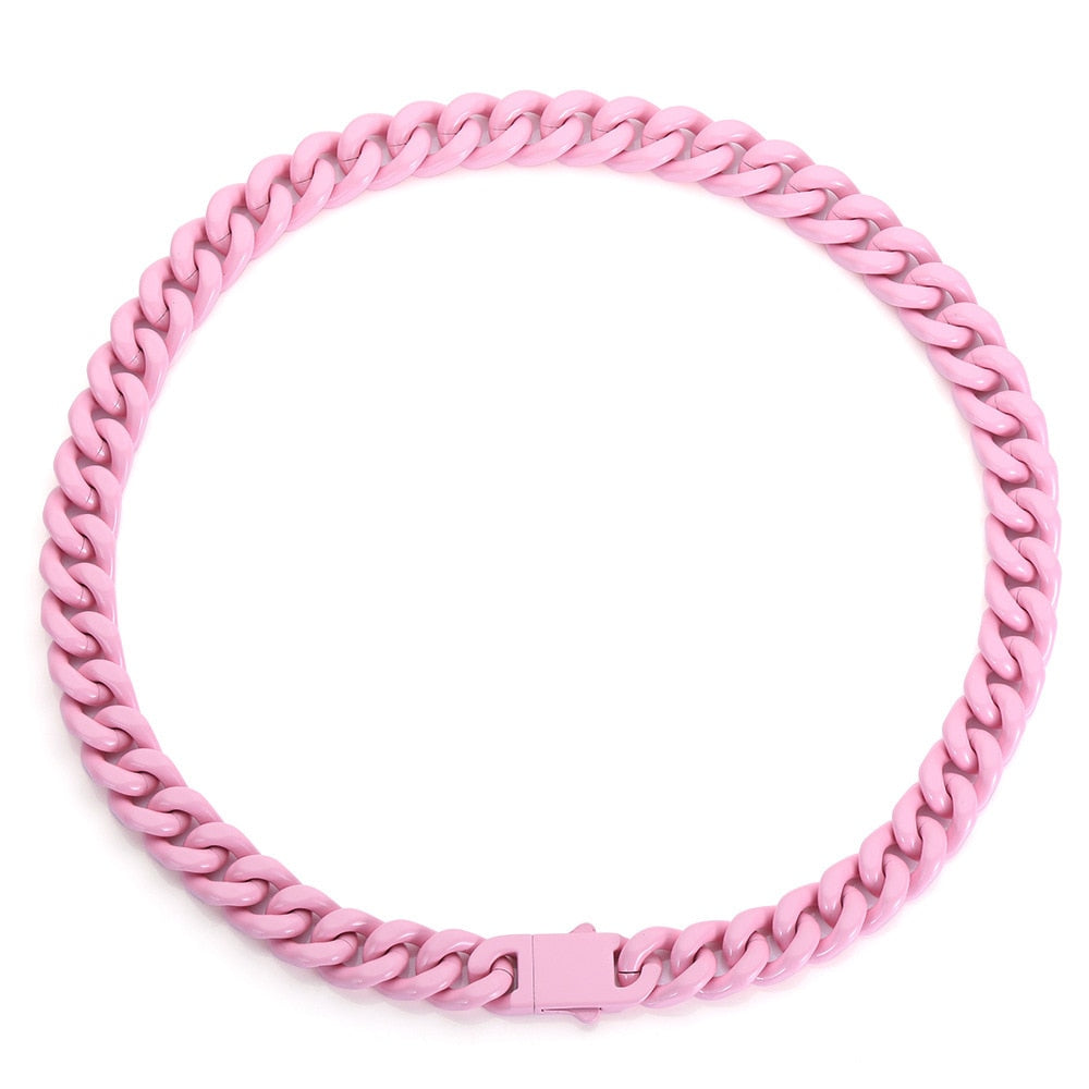 Corrente Colorida 13mm Cuban - Não é acrílico - Peça Premium (resistente à água) - 50cm - ICE BRO JOIAS