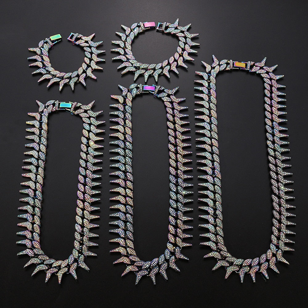 Corrente e Pulseira Spiked Ice - Neon - ICE BRO JOIAS