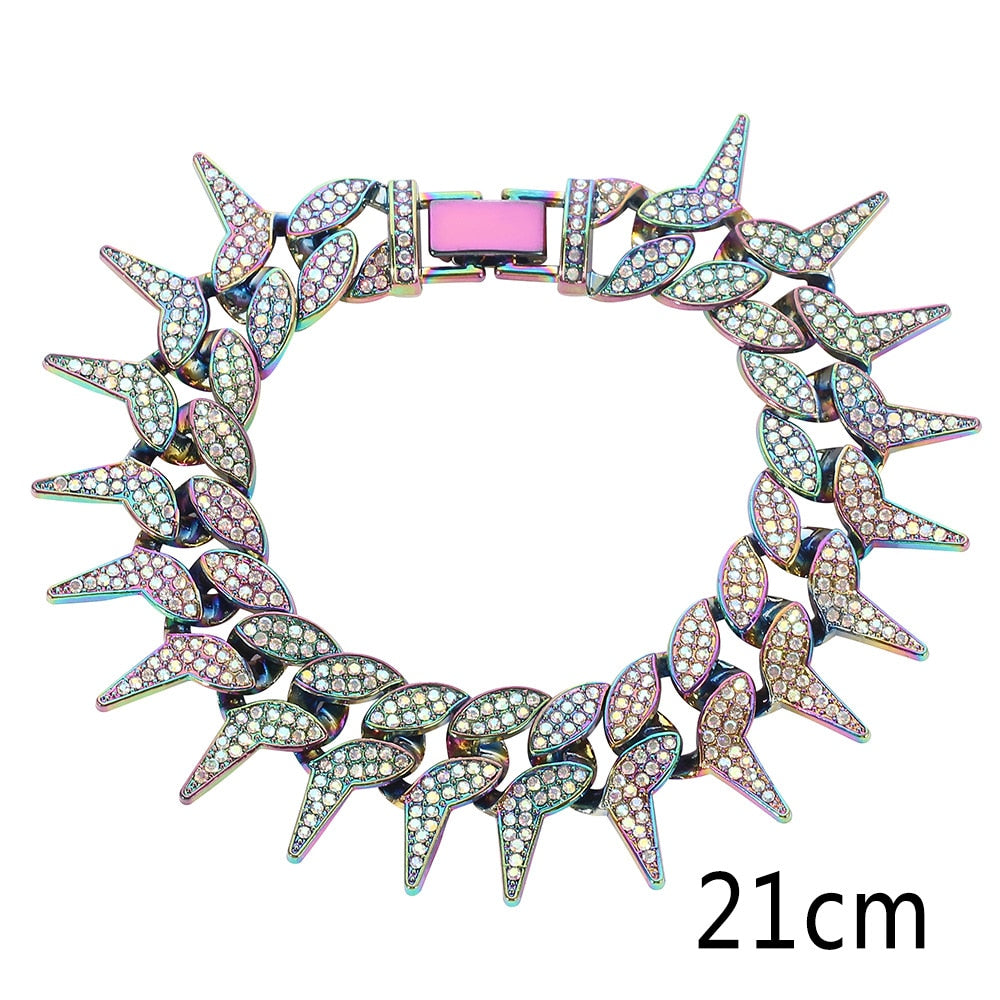 Corrente e Pulseira Spiked Ice - Neon - ICE BRO JOIAS
