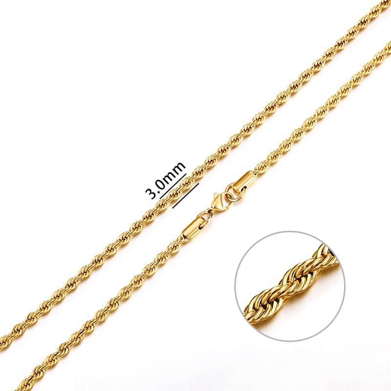 Corrente Rope ICE 2/3/4/5/6mm - Peça Premium (resistente à água) - ICE BRO JOIAS
