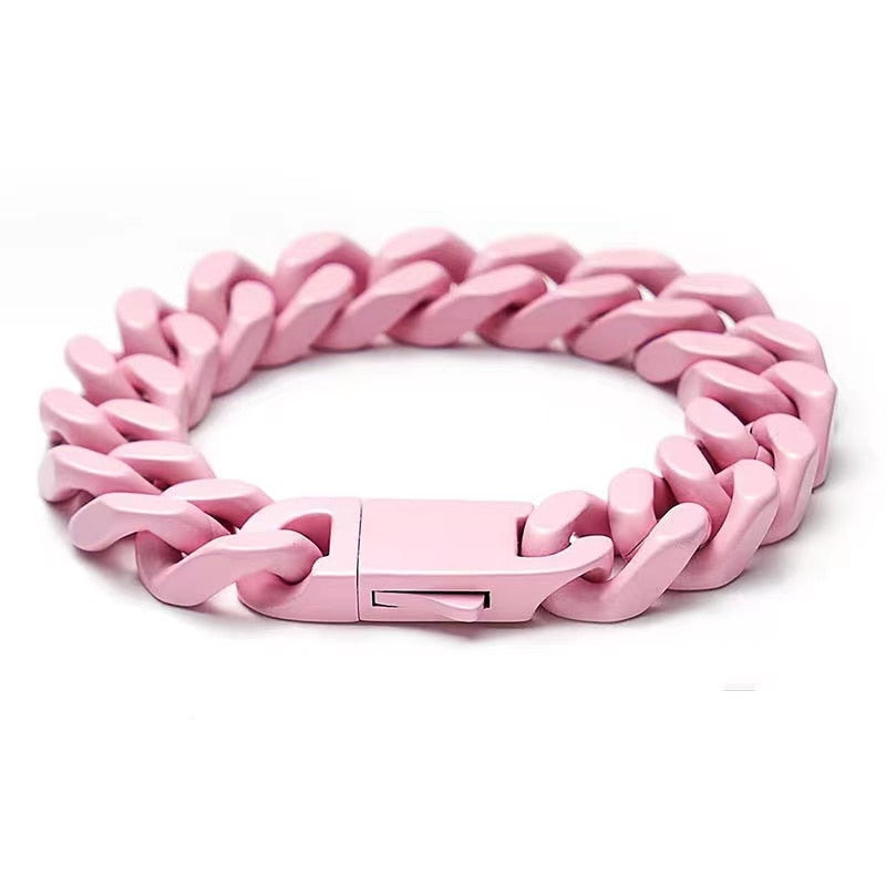 Pulseira Colorida 13mm Cuban Premium - Não é acrílico - 20cm - Peça Premium (resistente à água) - ICE BRO JOIAS