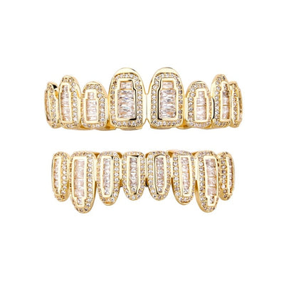 Grillz Luxo Cravejado ICE - com Molde de Silicone para ajustar aos dentes - ICE BRO JOIAS