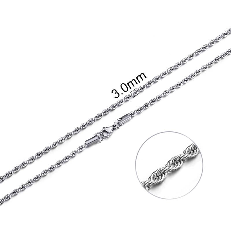 Corrente Rope ICE 2/3/4/5/6mm - Peça Premium (resistente à água) - ICE BRO JOIAS