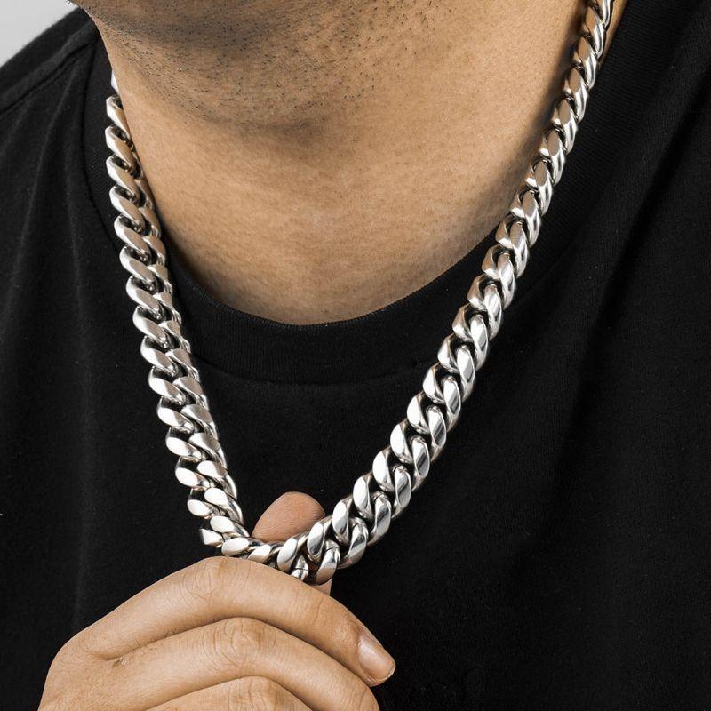 Corrente Duplo Grume com Feixo Gaveta + Pulseira de Brinde - Aço Inoxidavel - ICE BRO JOIAS
