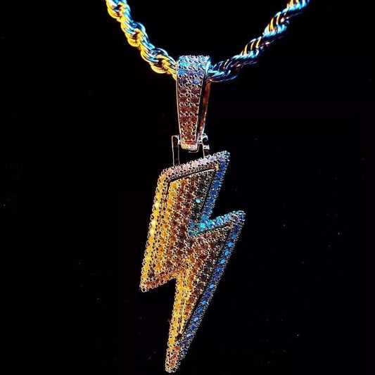 Pingente Cravejado ICE Raio com Corrente de BRINDE! - ICE BRO JOIAS