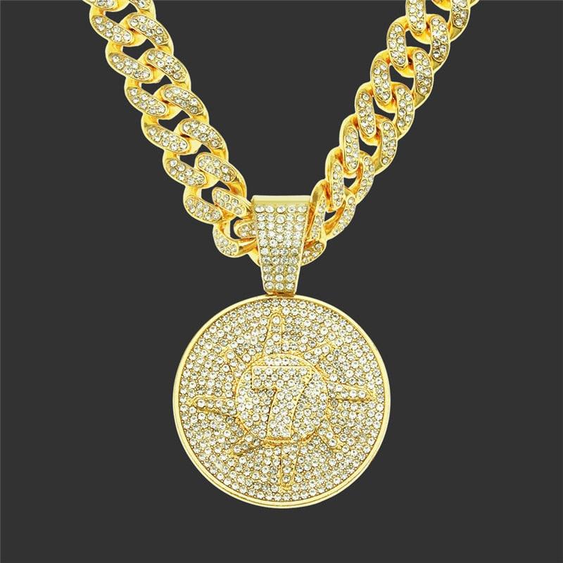 Pingente luxury nº 7 + Corrente Miami Cuban de brinde - ICE BRO JOIAS