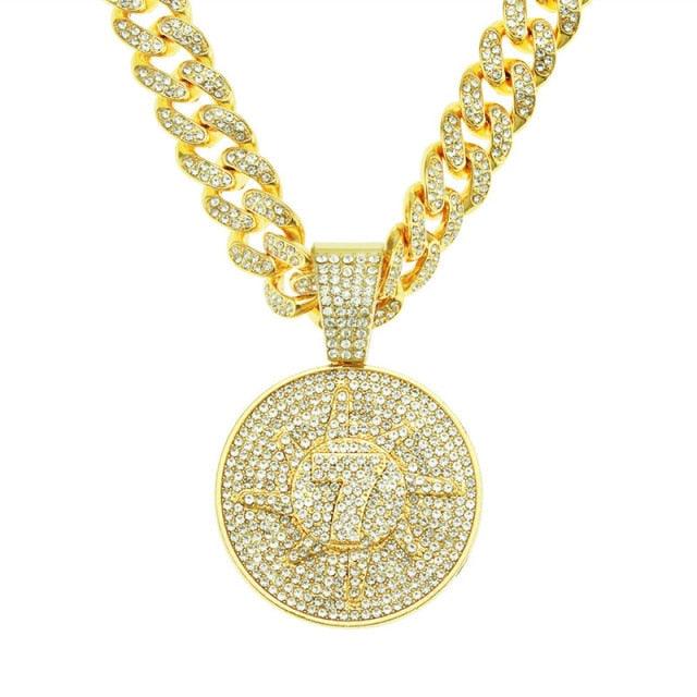 Pingente luxury nº 7 + Corrente Miami Cuban de brinde - ICE BRO JOIAS