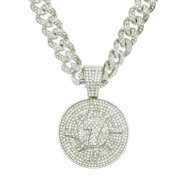 Pingente luxury nº 7 + Corrente Miami Cuban de brinde - ICE BRO JOIAS