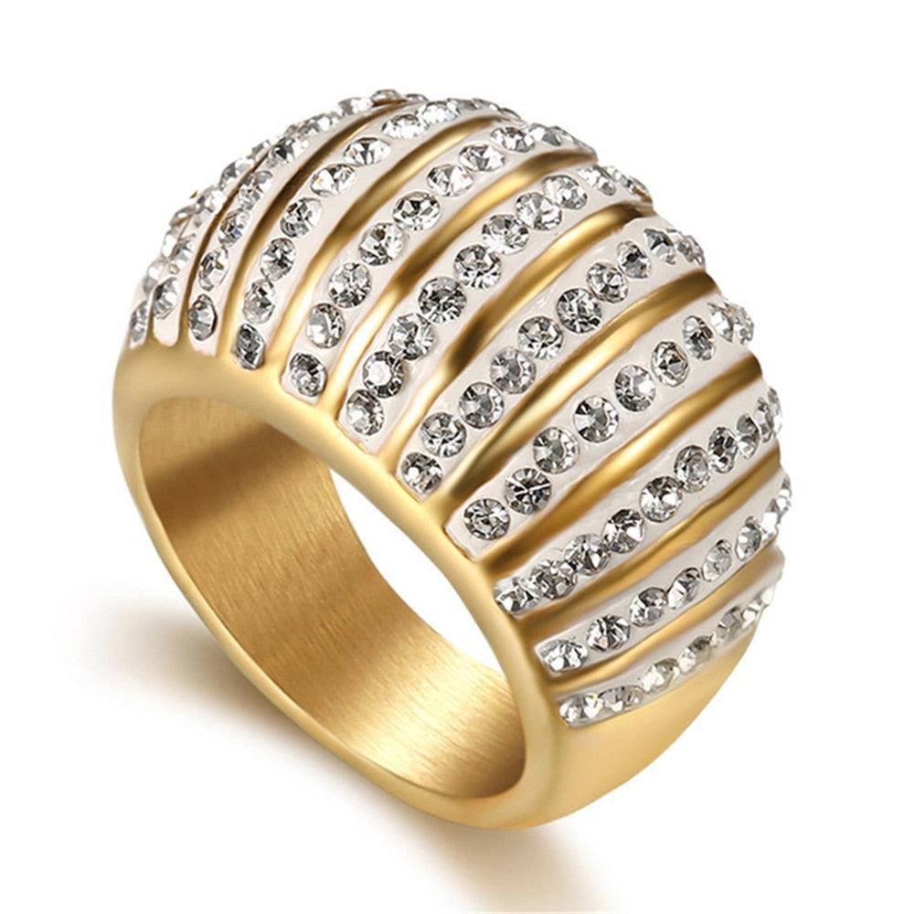 Anel cravejado Feminino 18k - ICE BRO JOIAS