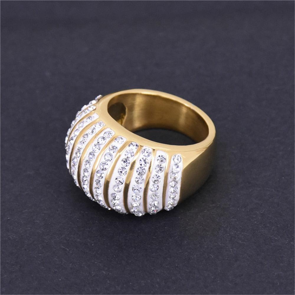Anel cravejado Feminino 18k - ICE BRO JOIAS