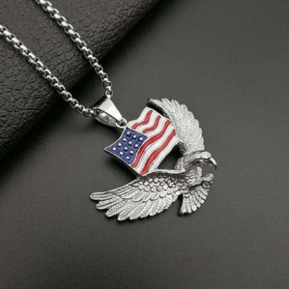 Pingente Águia e Bandeira Americana + Corrente Rope de brinde - ICE BRO JOIAS