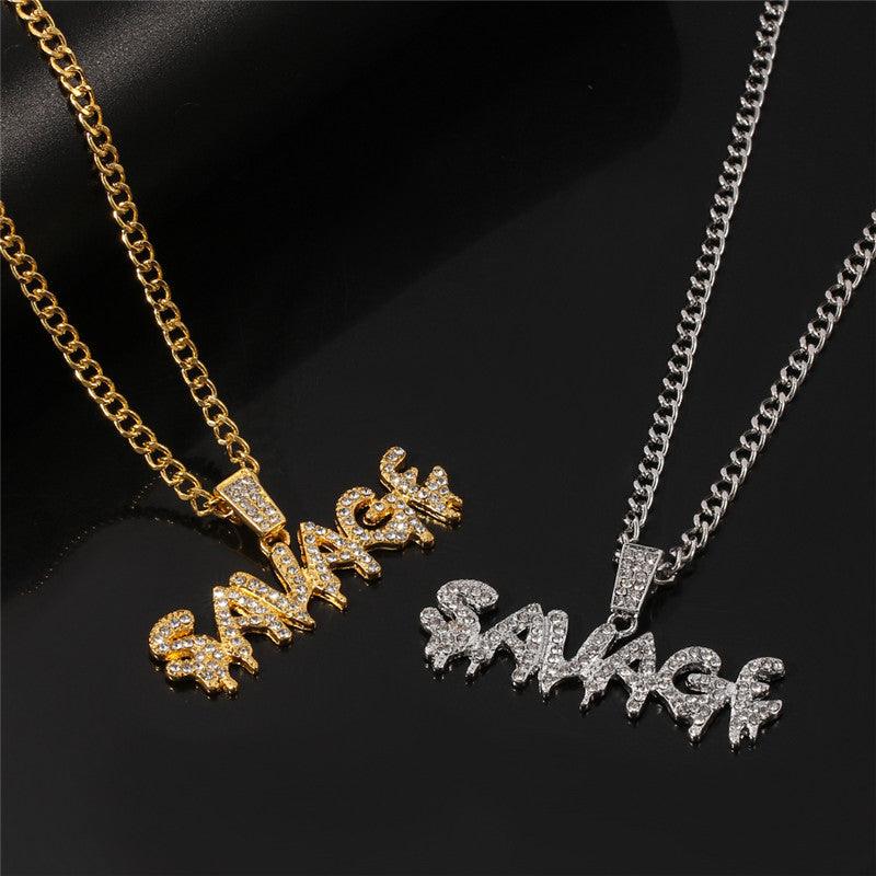 Pingente, Savage(Selvagem) Cravejado, com Corrente de Brinde - ICE BRO JOIAS