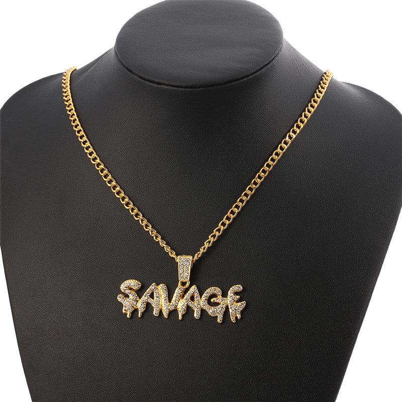 Pingente, Savage(Selvagem) Cravejado, com Corrente de Brinde - ICE BRO JOIAS