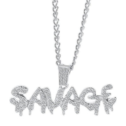 Pingente, Savage(Selvagem) Cravejado, com Corrente de Brinde - ICE BRO JOIAS