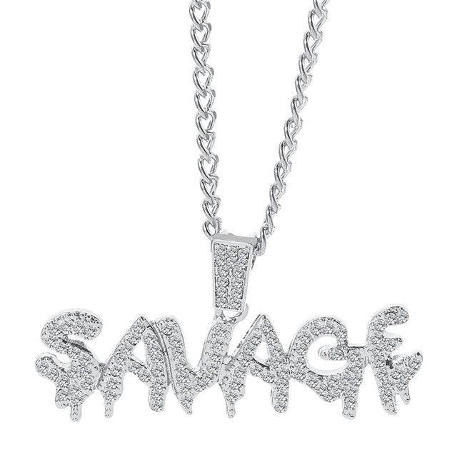 Pingente, Savage(Selvagem) Cravejado, com Corrente de Brinde - ICE BRO JOIAS