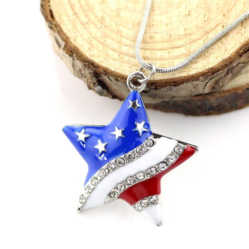 Pingente cravejado Bandeira Americana em Estrela - ICE BRO JOIAS