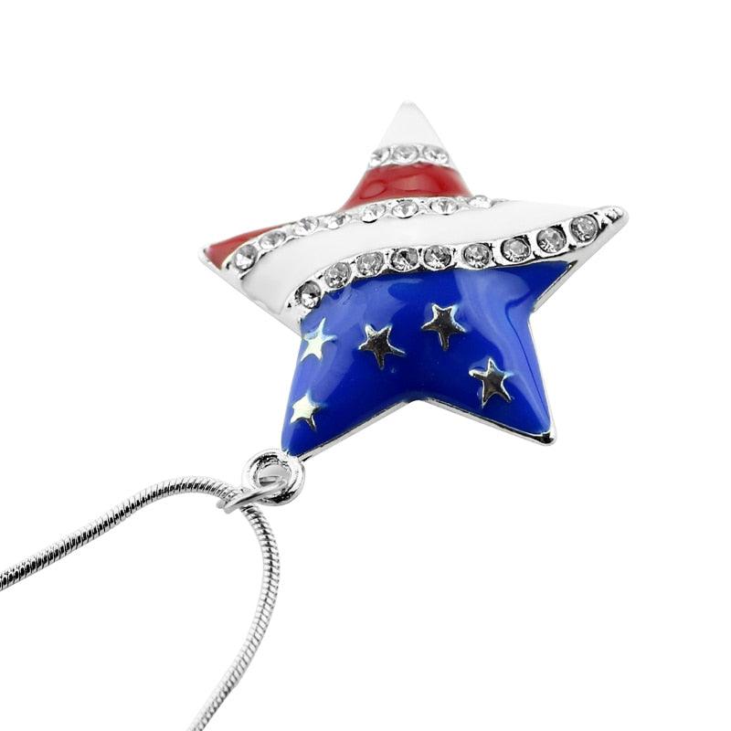 Pingente cravejado Bandeira Americana em Estrela - ICE BRO JOIAS