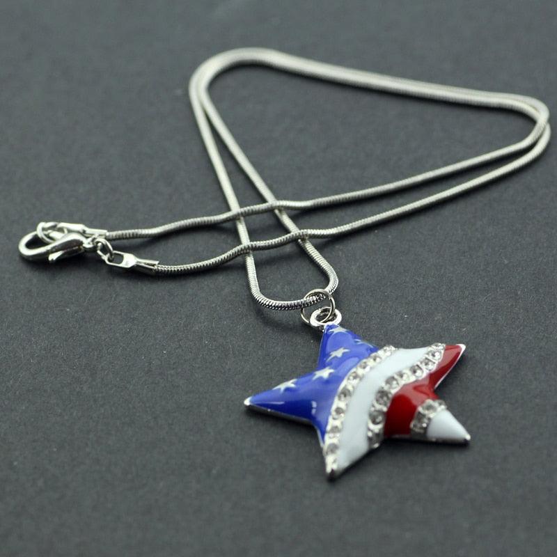 Pingente cravejado Bandeira Americana em Estrela - ICE BRO JOIAS